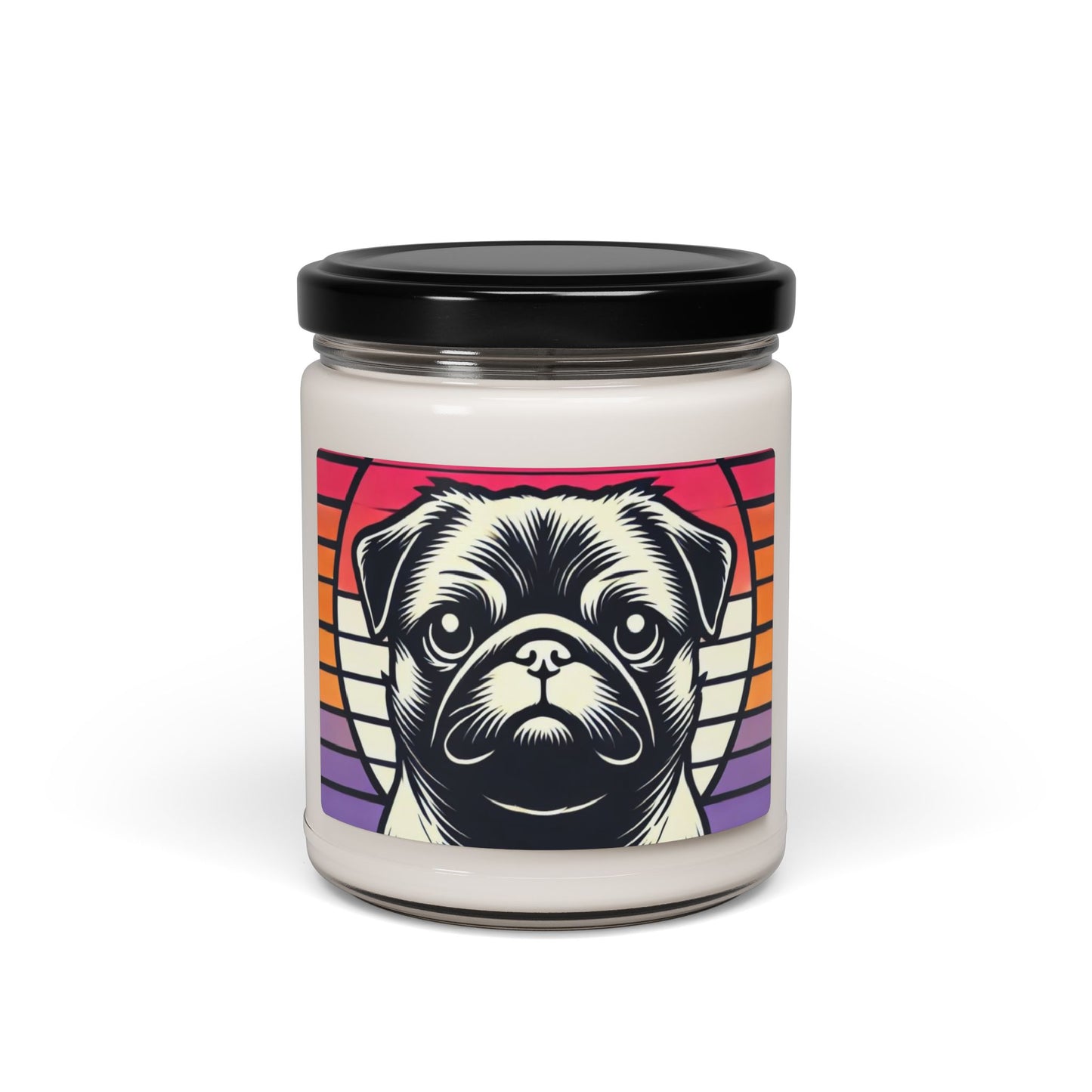 Retro Silhouette Pug Scented Soy Candle - 9oz