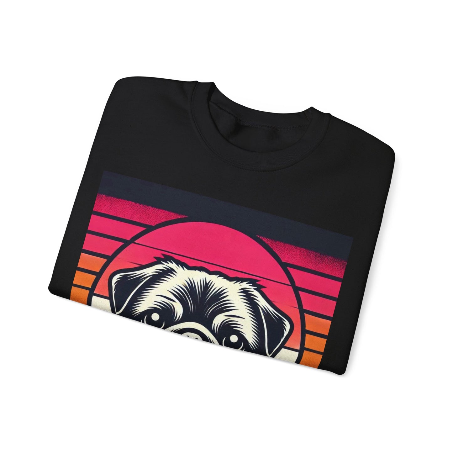 Retro Silhouette Pug Unisex Crewneck Sweatshirt