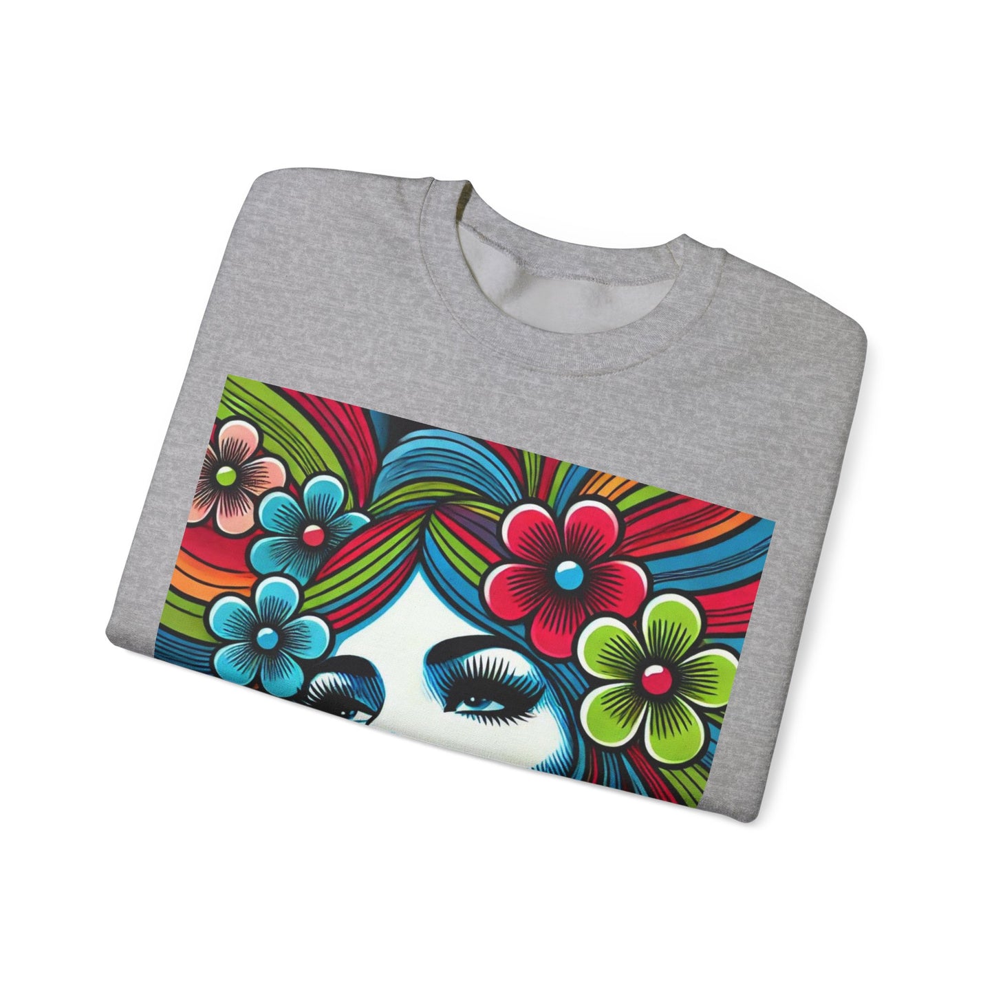 Psychedelic Flower Power Pop Art Unisex Crewneck Sweatshirt