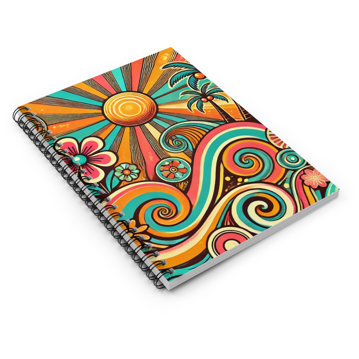 Groovy Sunburst Spiral Notebook - Ruled Line