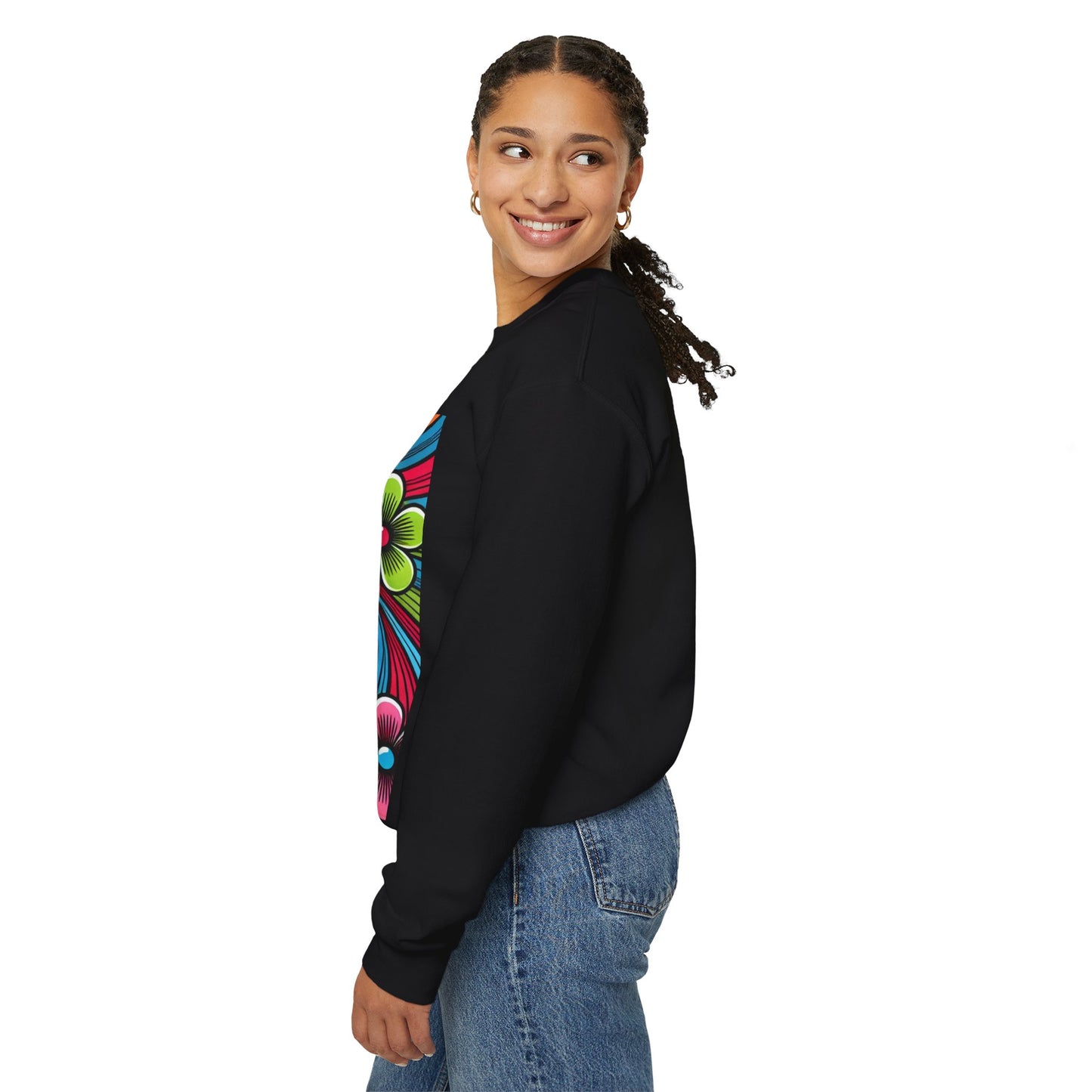 Psychedelic Flower Power Pop Art Unisex Crewneck Sweatshirt