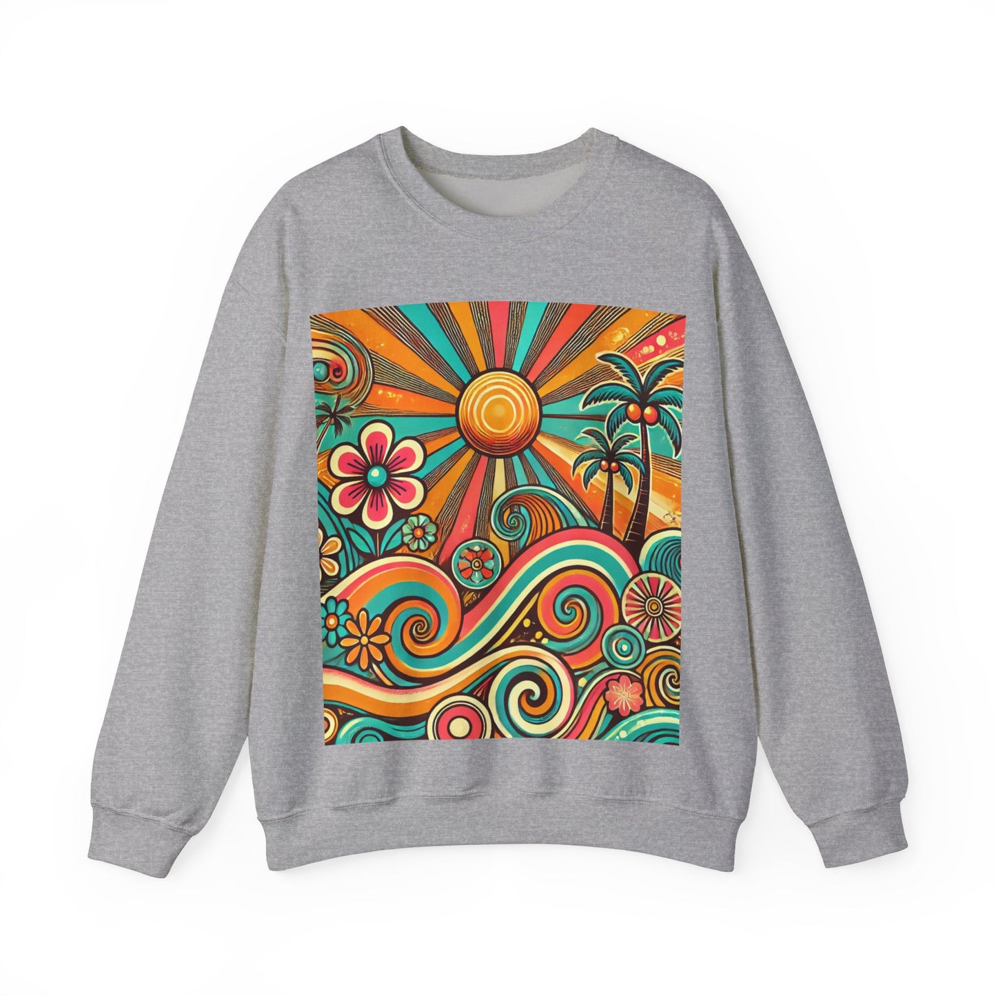 Groovy Sunburst Unisex Crewneck Sweatshirt