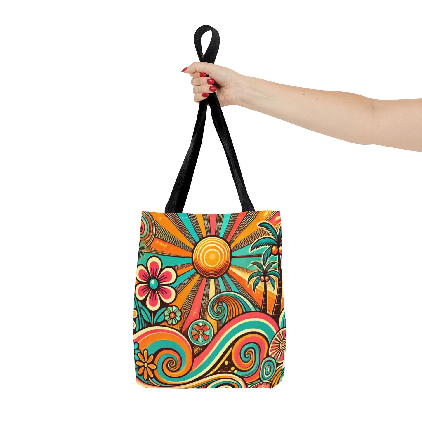 Groovy Sunburst Tote Book Bag - 13" x 13"