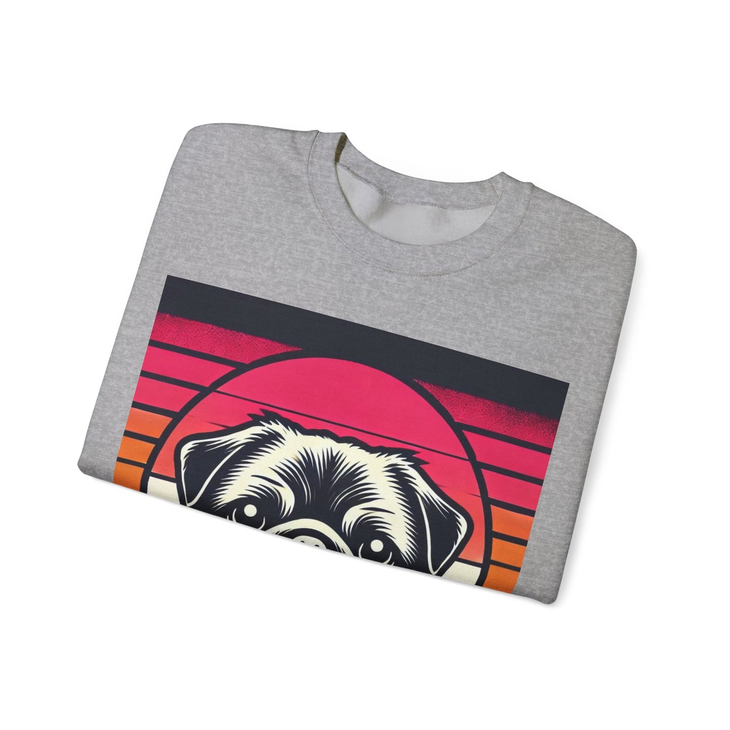 Retro Silhouette Pug Unisex Crewneck Sweatshirt