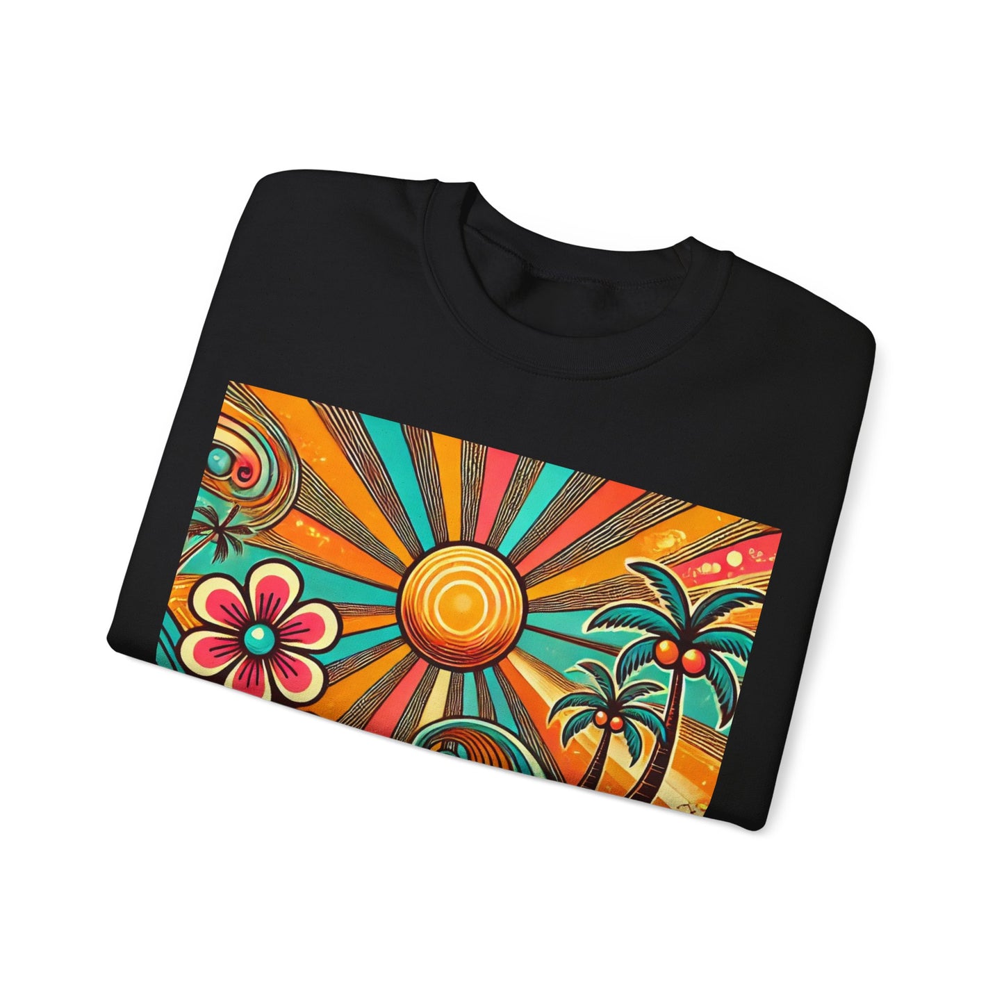 Groovy Sunburst Unisex Crewneck Sweatshirt