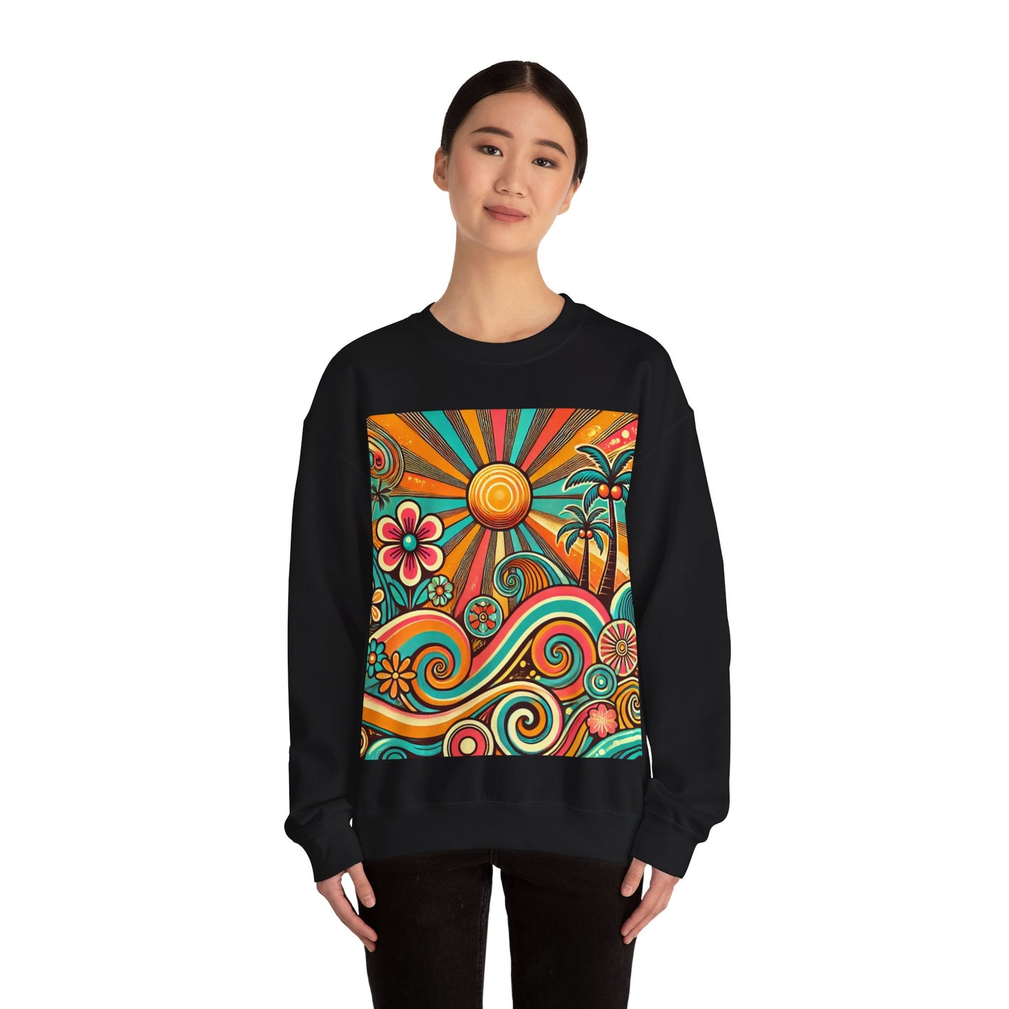 Groovy Sunburst Unisex Crewneck Sweatshirt