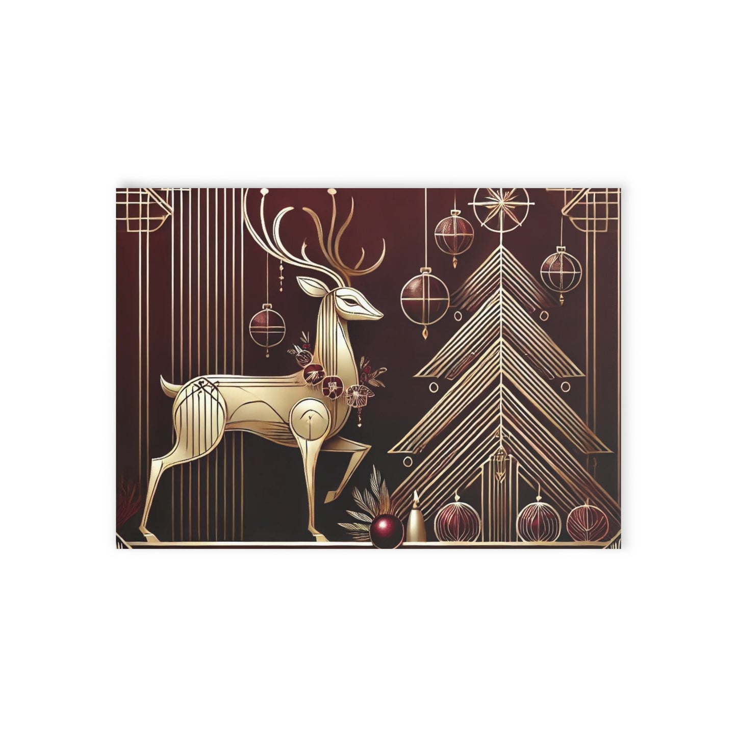 Art Deco Holidays Postcard - Reindeer