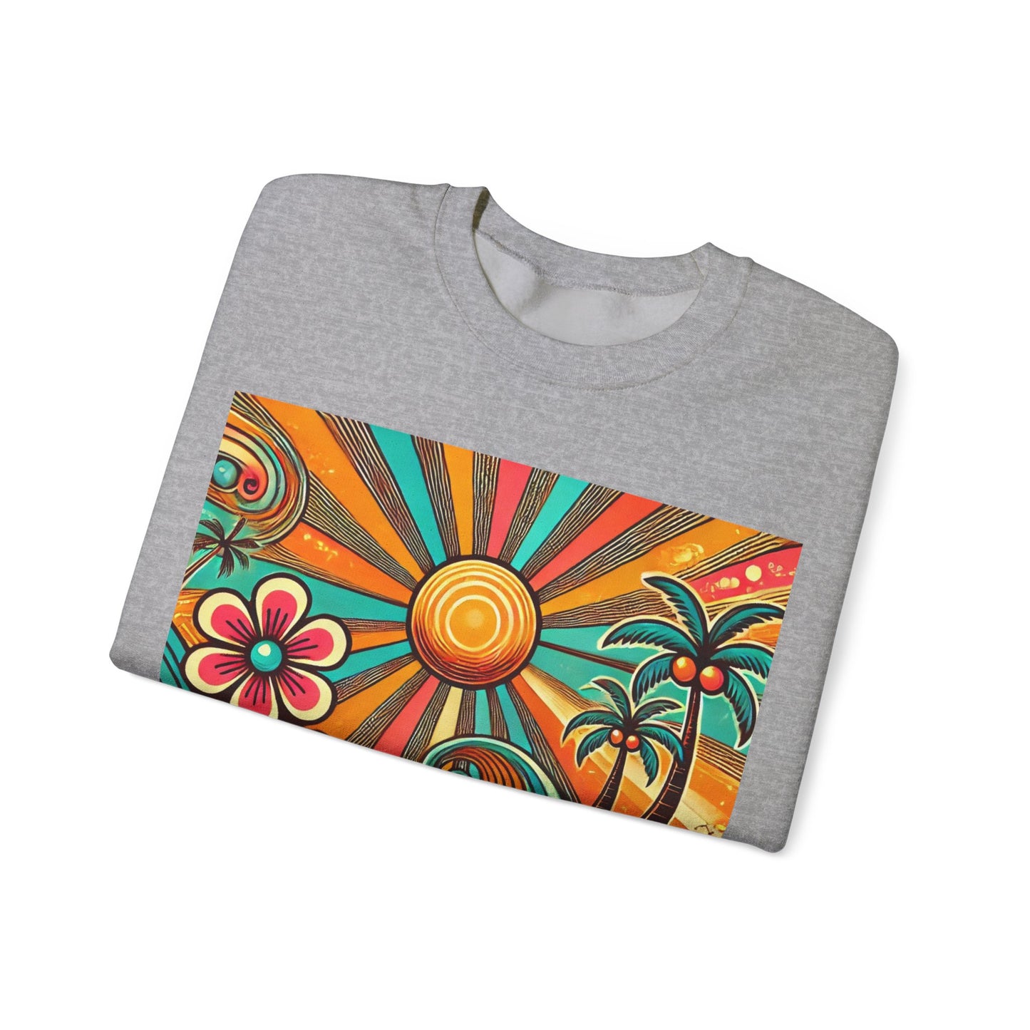 Groovy Sunburst Unisex Crewneck Sweatshirt