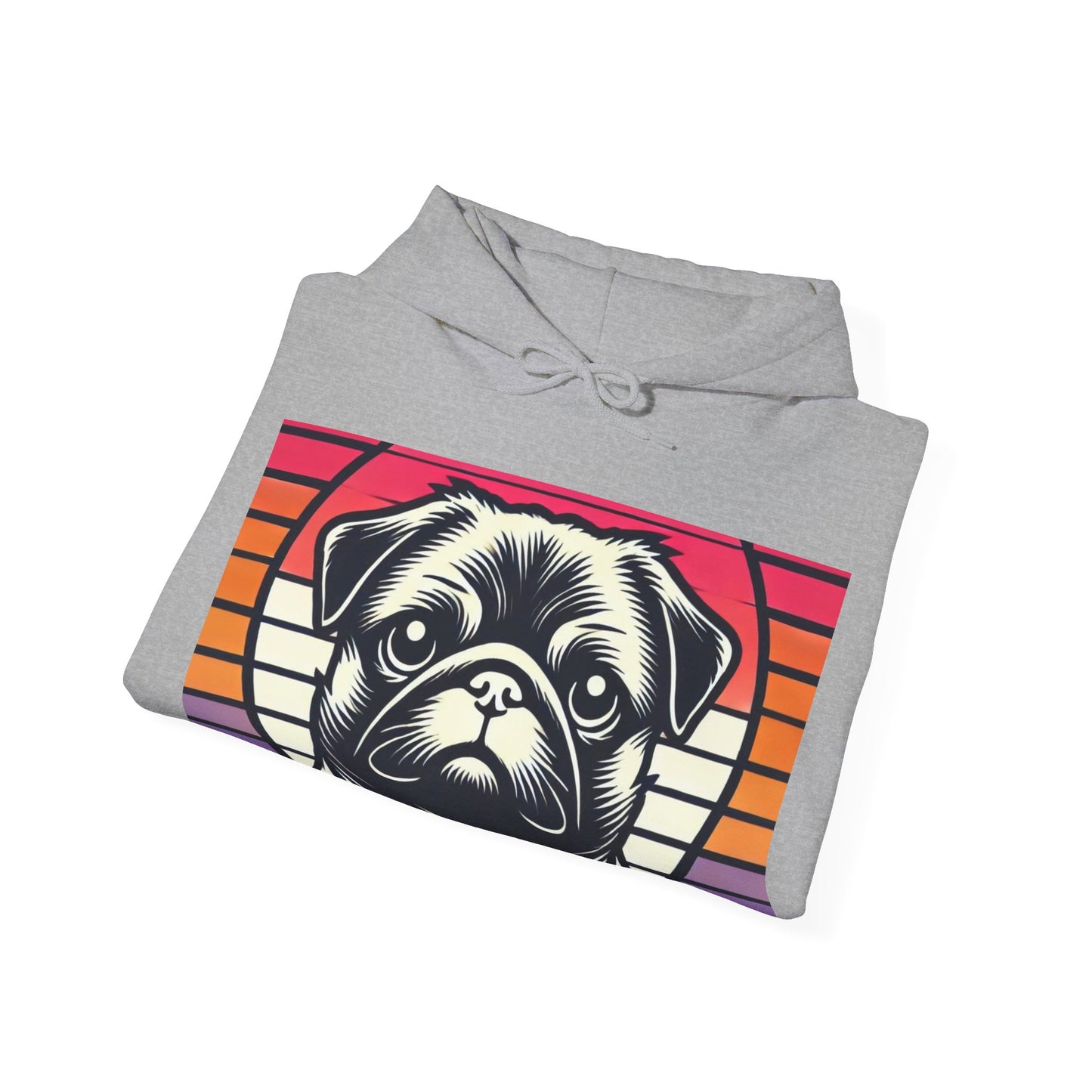 Retro Silhouette Pug Hooded Unisex Sweatshirt - Hoodie