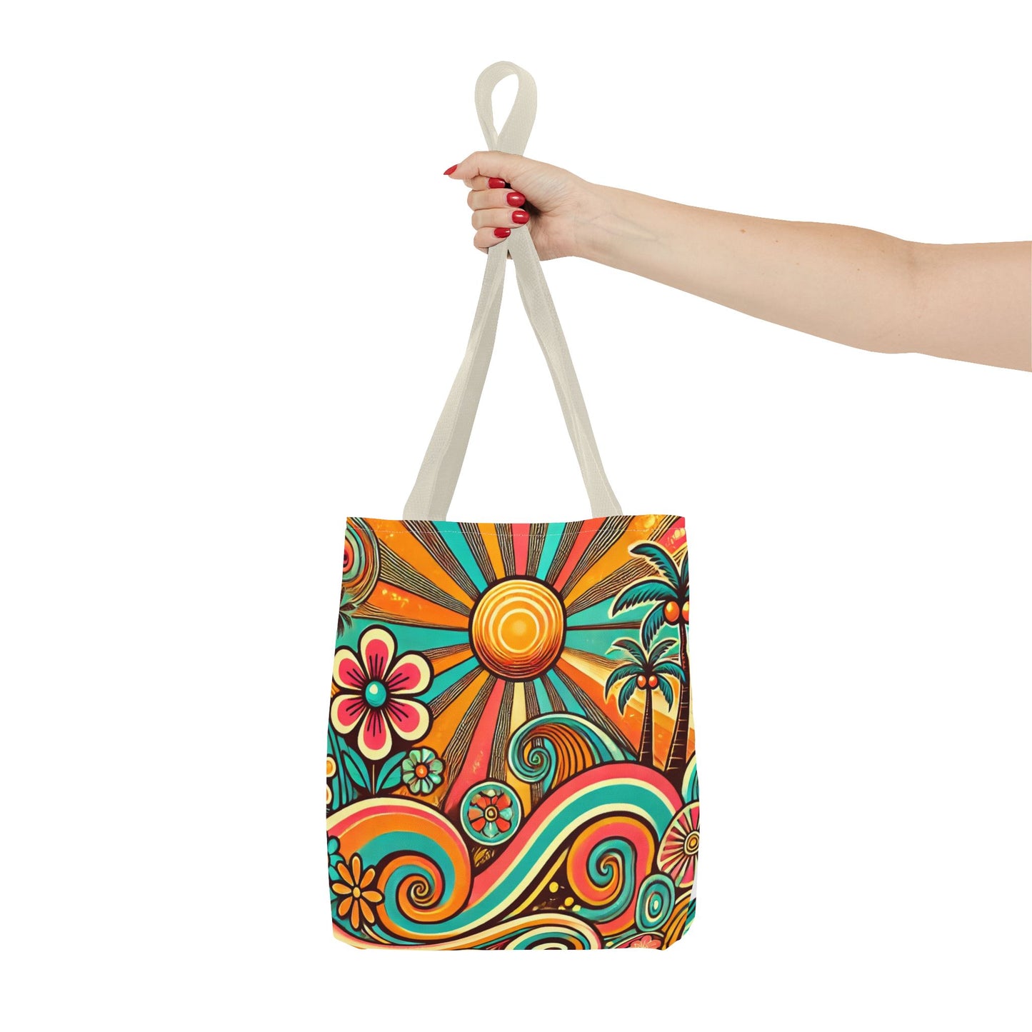 Groovy Sunburst Tote Book Bag - 13" x 13"