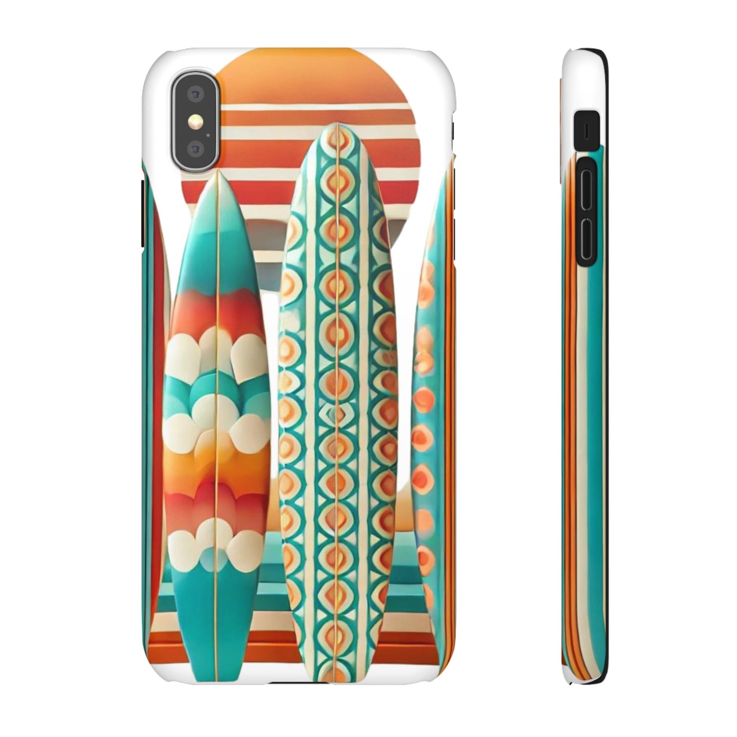 Retro Beach Surfboard Snap Phone Case