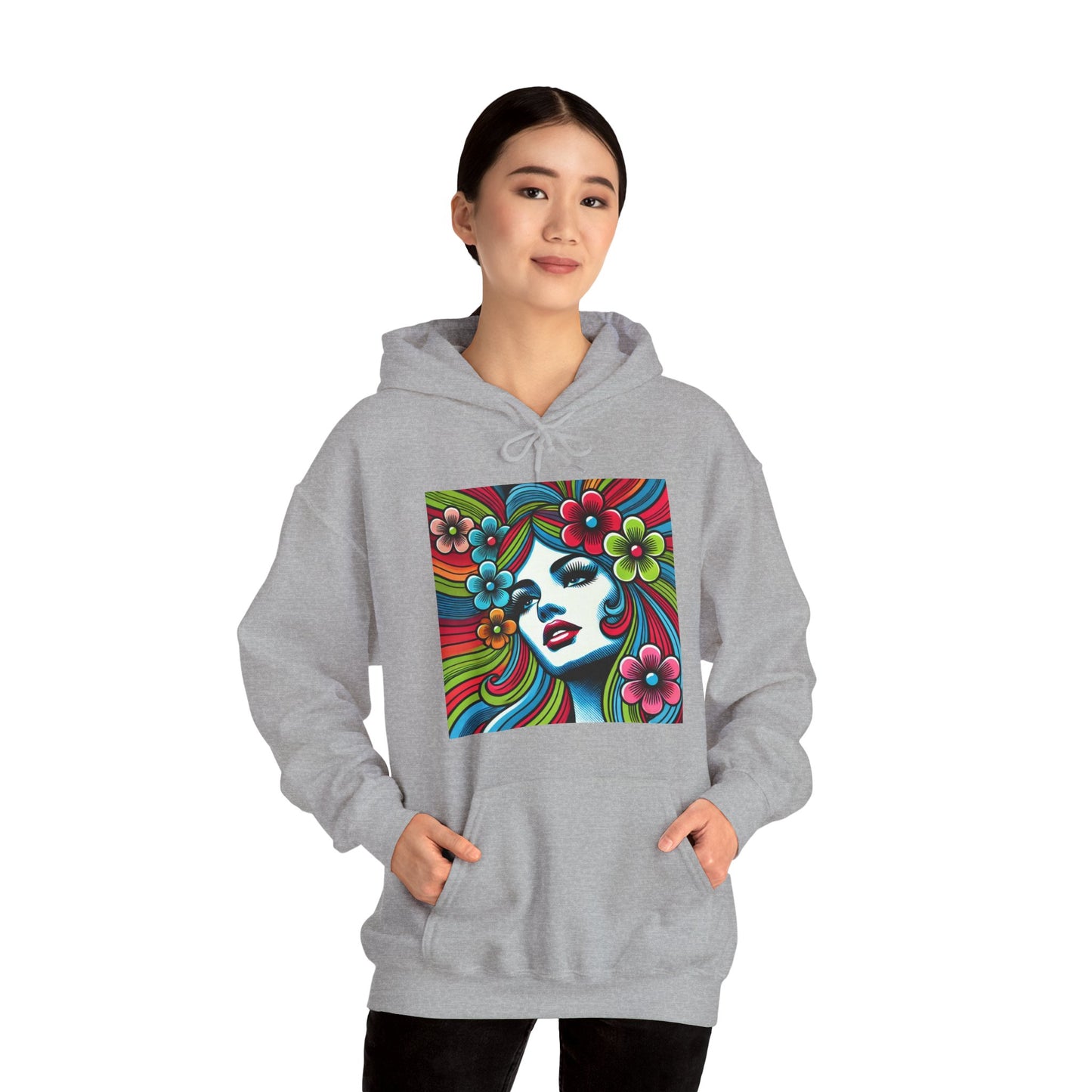 Psychedelic Flower Power Pop Art Hooded Unisex Sweatshirt - Hoodie