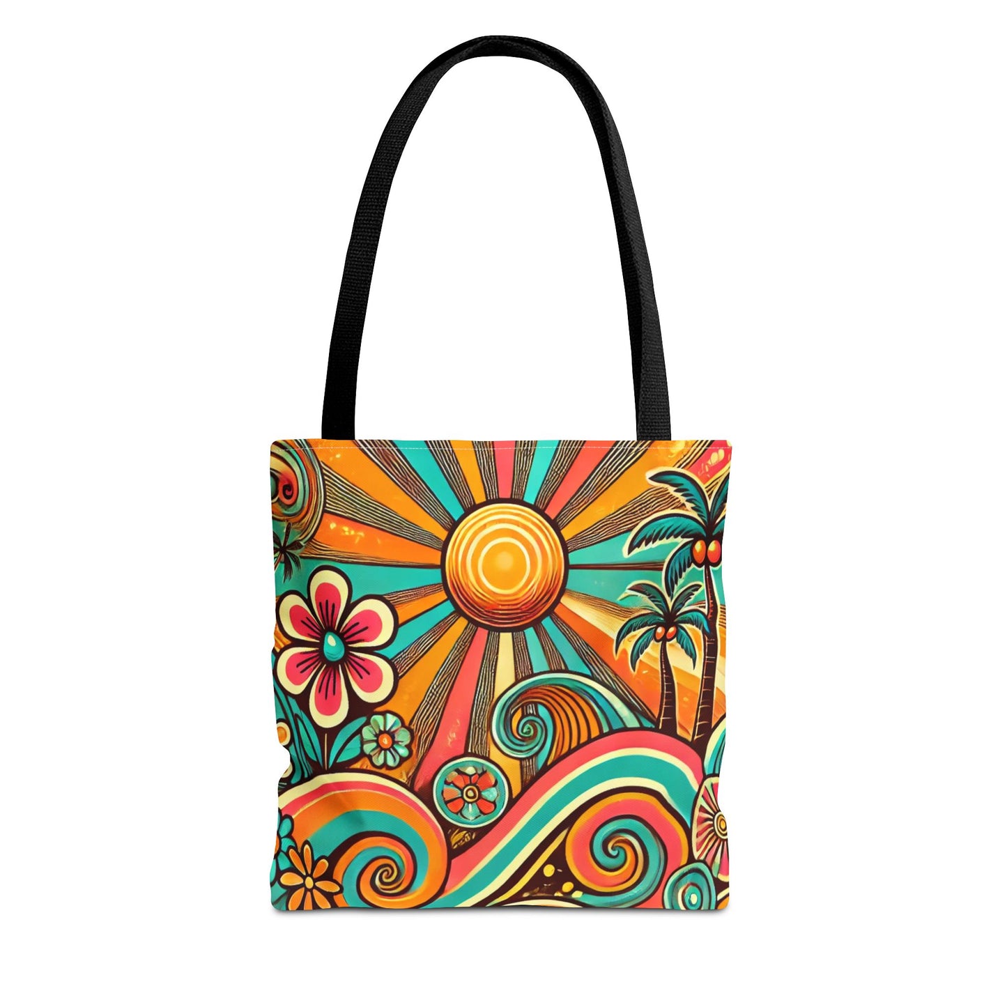 Groovy Sunburst Tote Book Bag - 13" x 13"