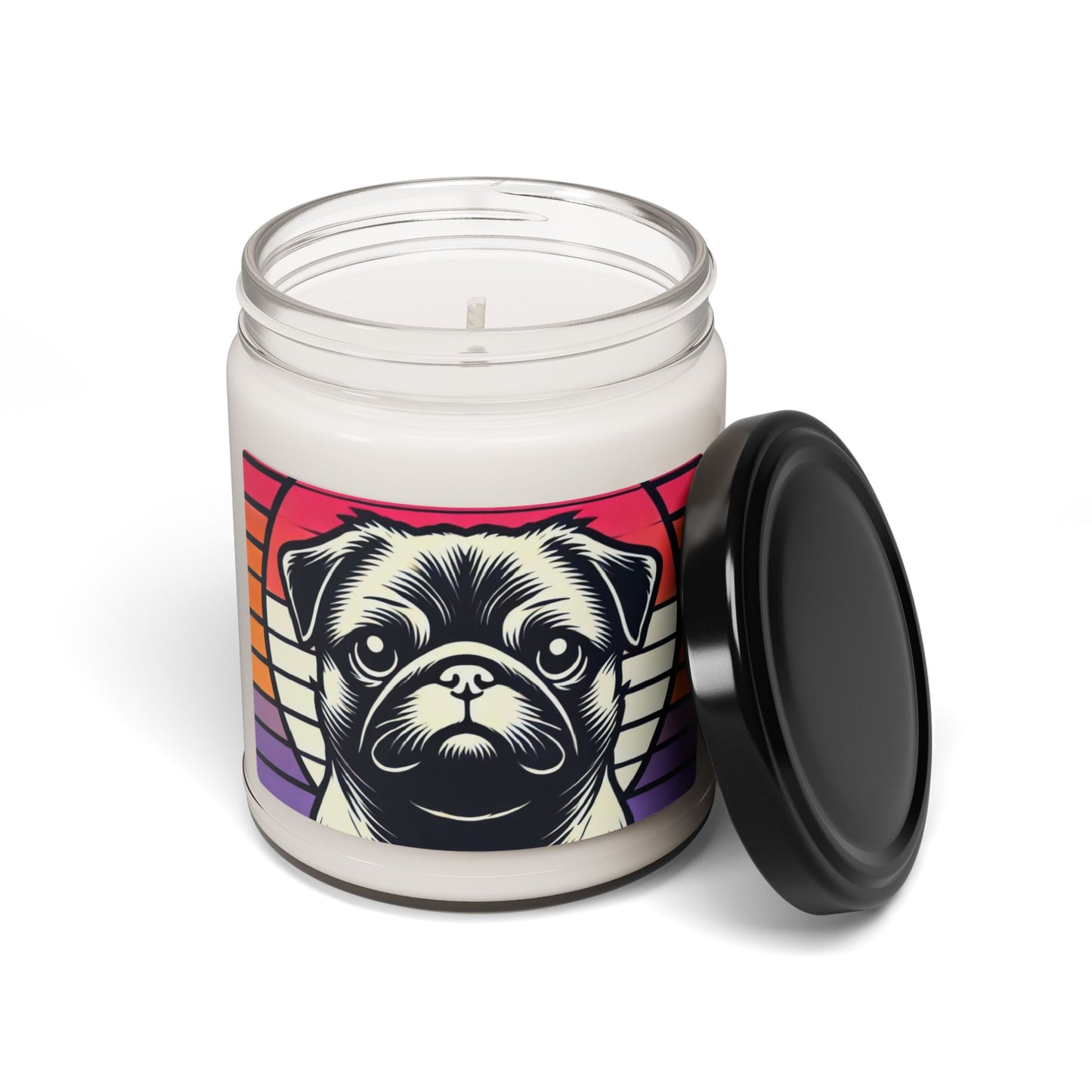 Retro Silhouette Pug Scented Soy Candle - 9oz