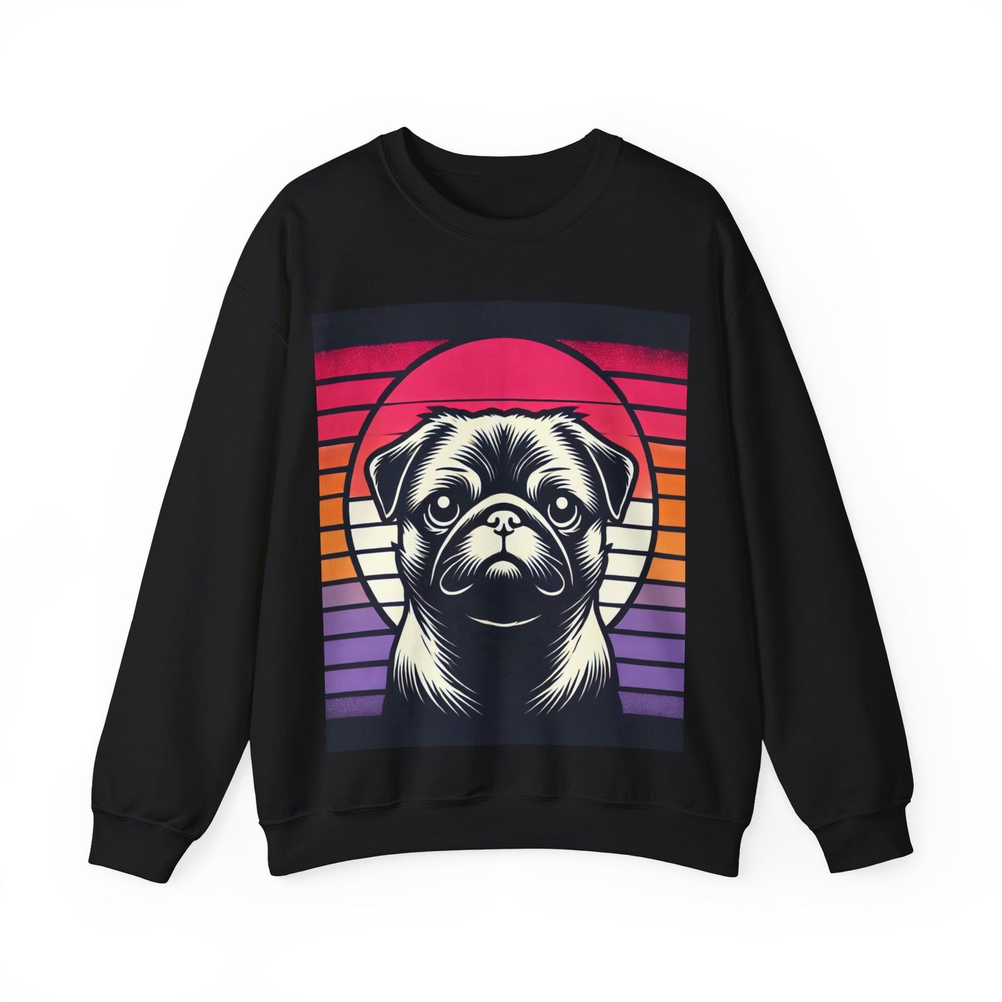 Retro Silhouette Pug Unisex Crewneck Sweatshirt