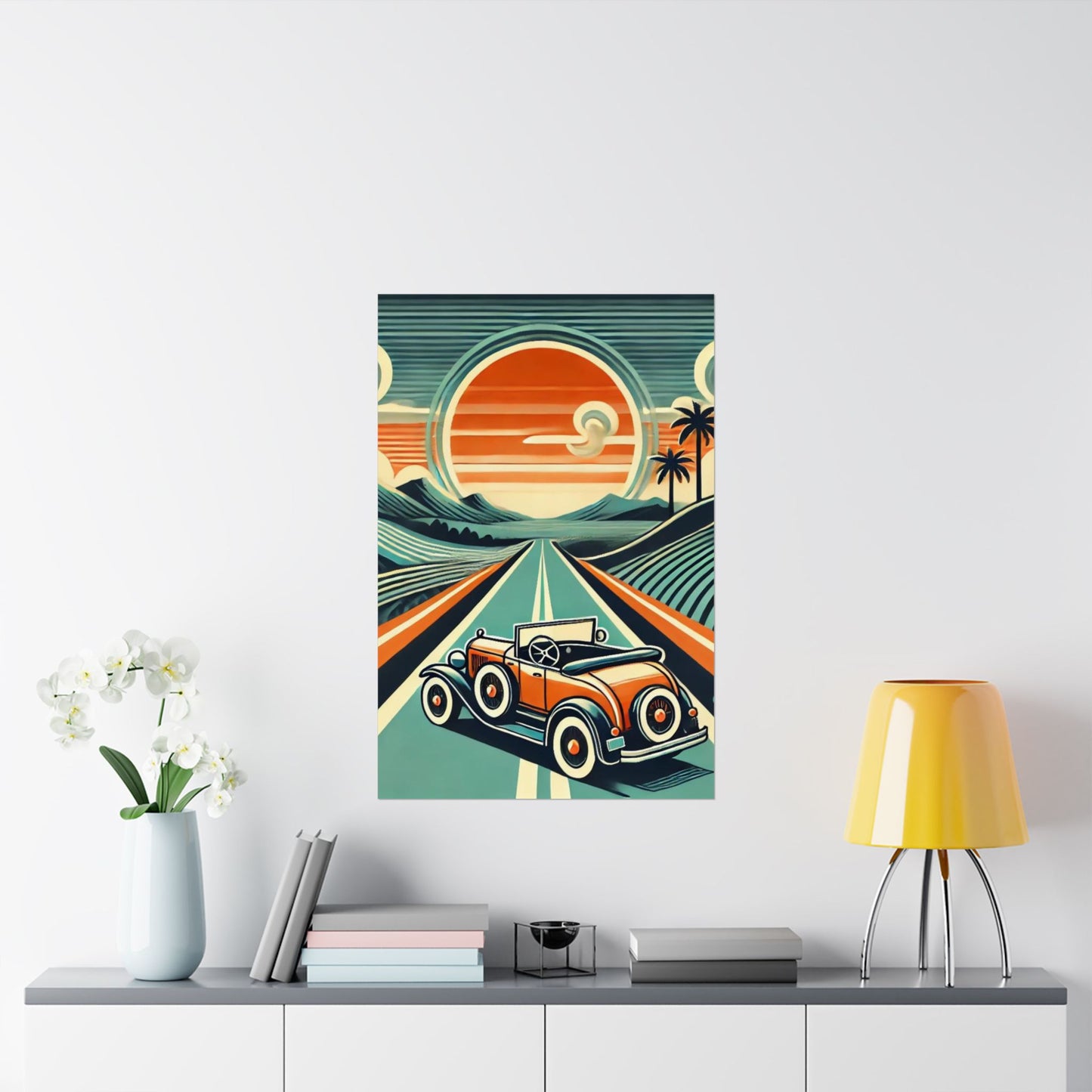 Retro Road Trip Vertical Poster