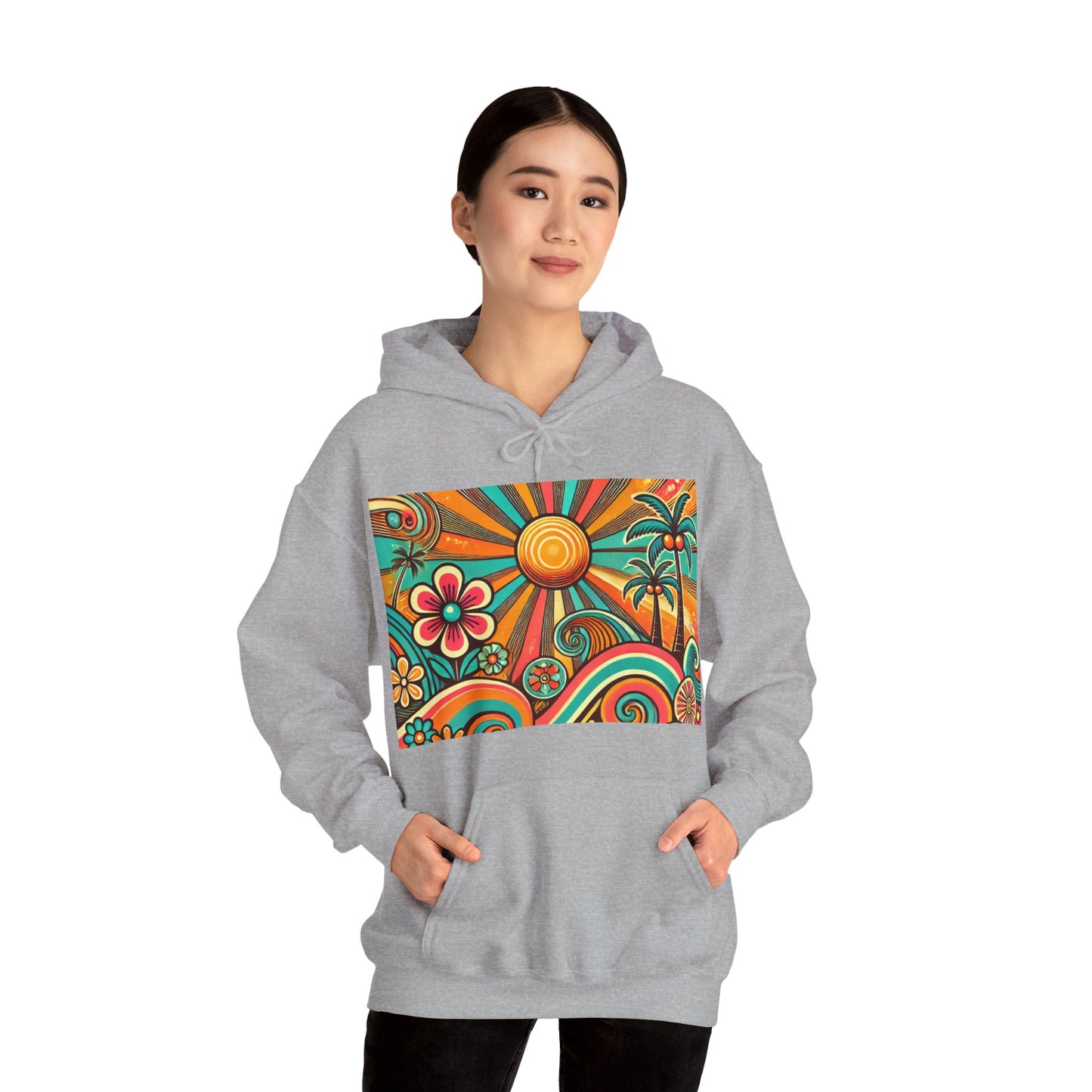 Sunburst Vibes Hooded Unisex Sweatshirt - Hoodie