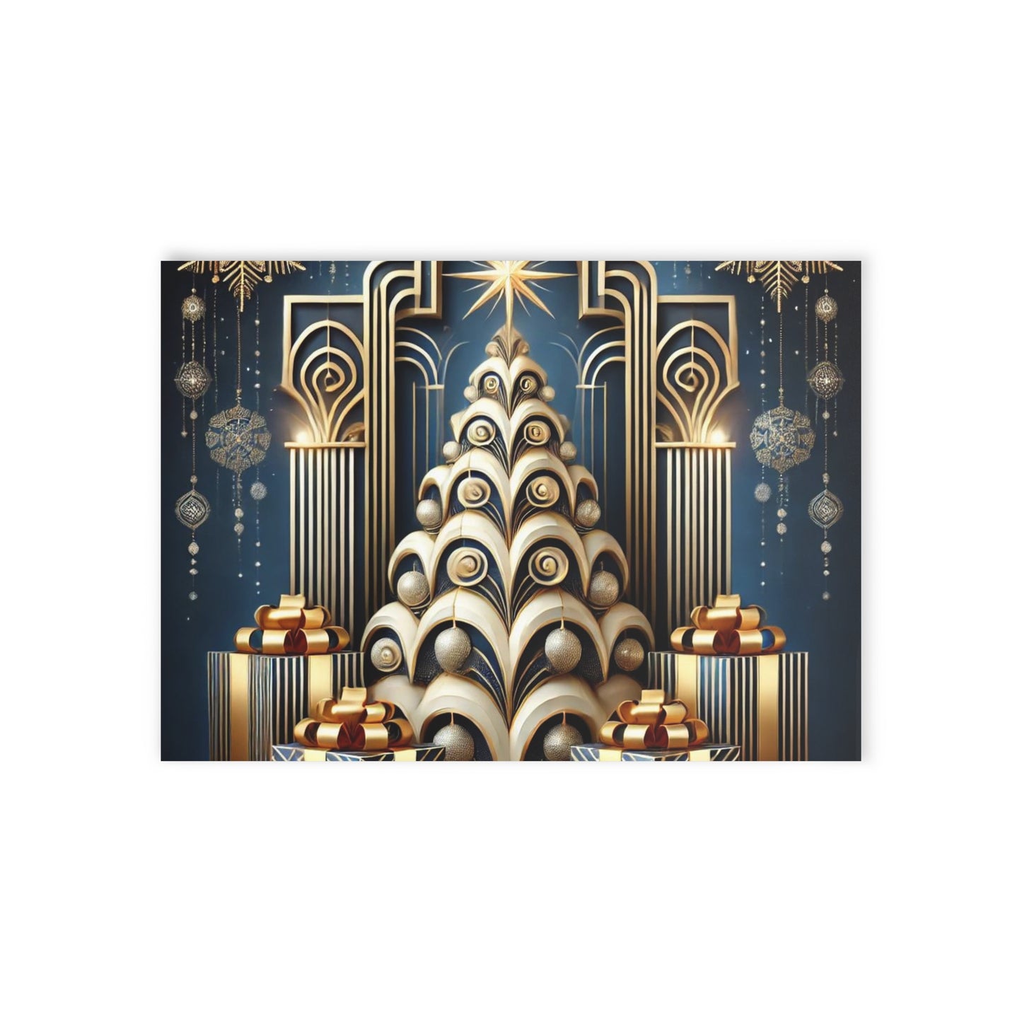 Art Deco Holidays Postcard - Tree