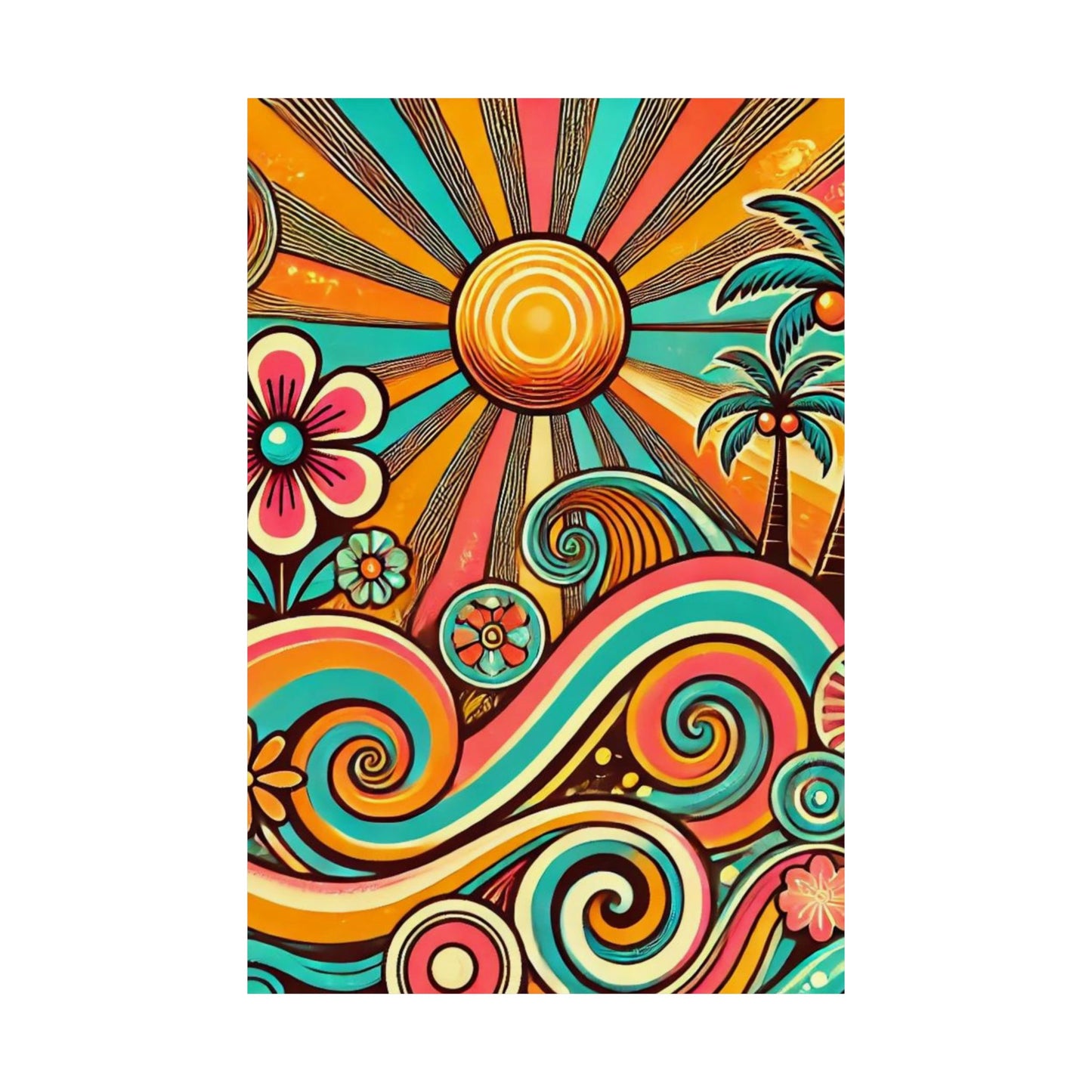 Vertical Poster Retro Summer Art