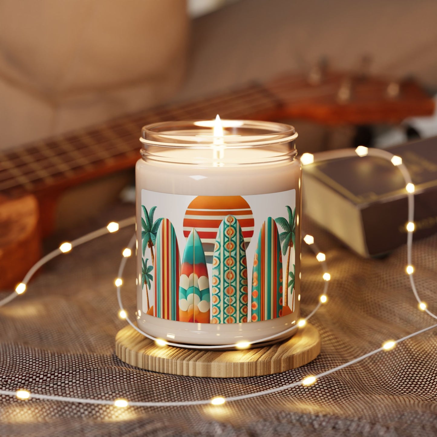 Retro Beach Surfboard Scented Soy Candle - 9oz