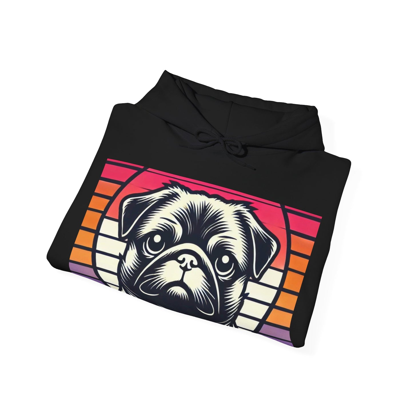 Retro Silhouette Pug Hooded Unisex Sweatshirt - Hoodie