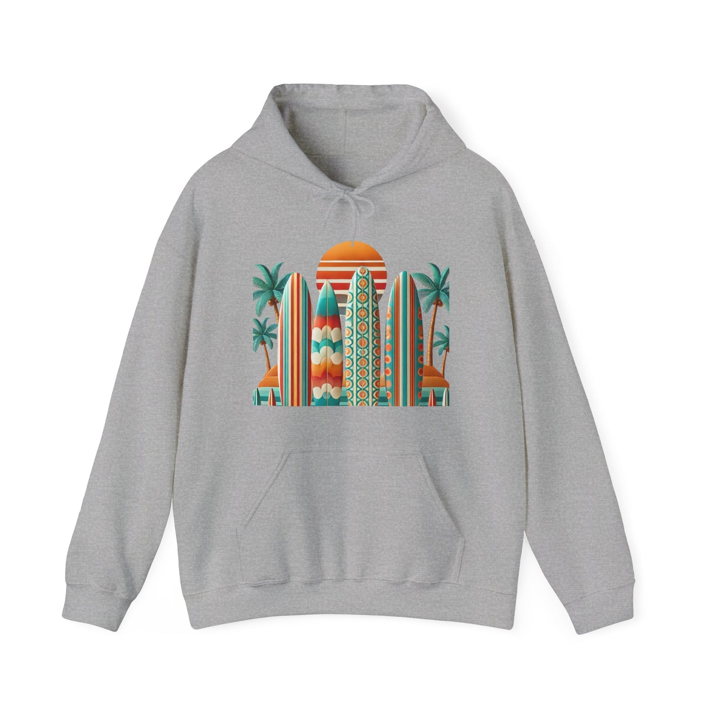 Retro Beach Surfboard Hooded Unisex Sweatshirt - Hoodie