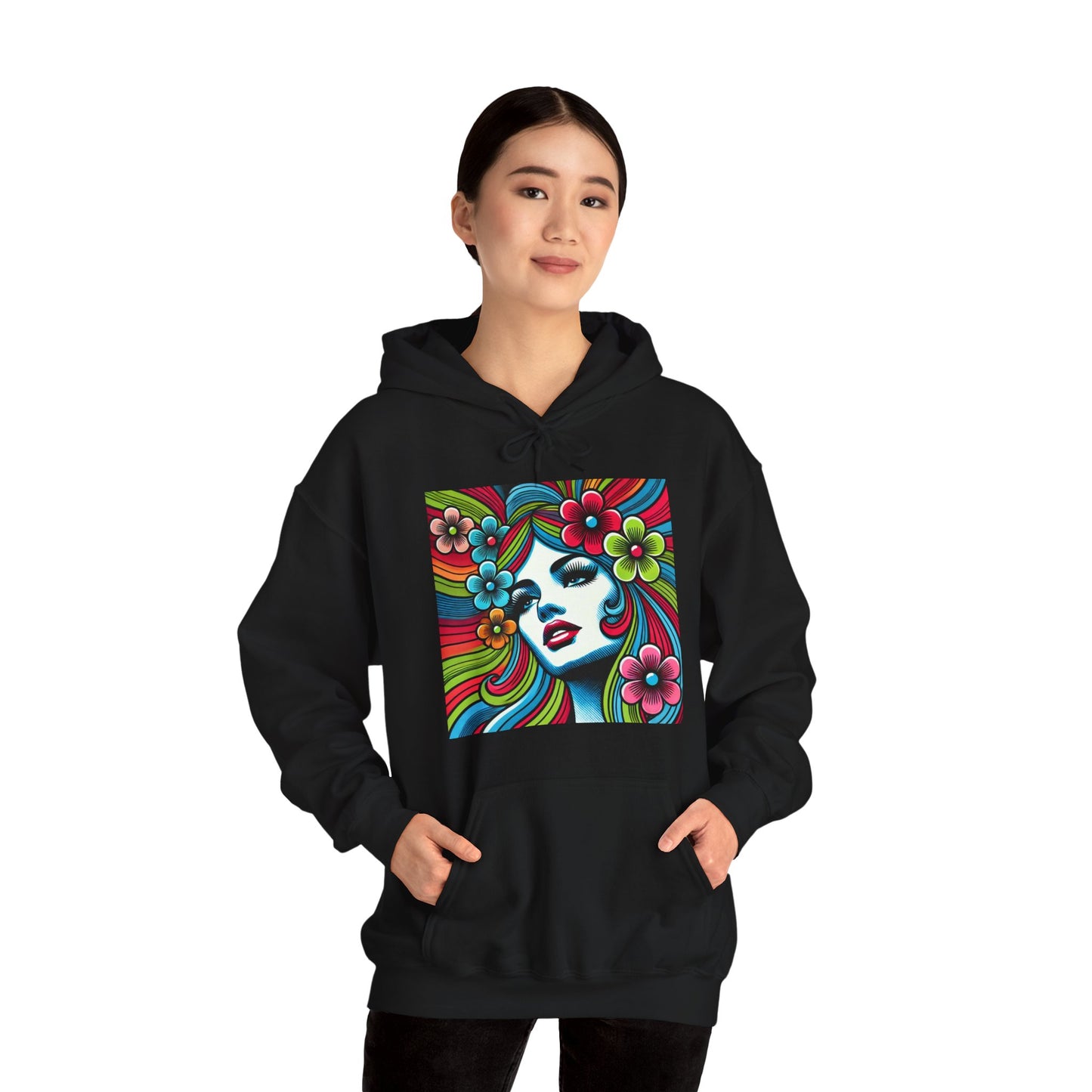 Psychedelic Flower Power Pop Art Hooded Unisex Sweatshirt - Hoodie