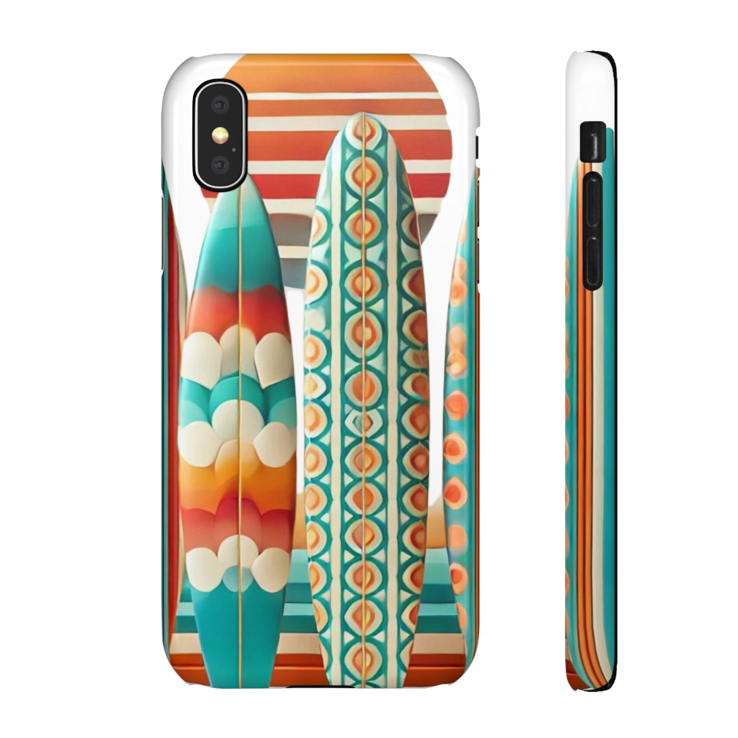 Retro Beach Surfboard Snap Phone Case