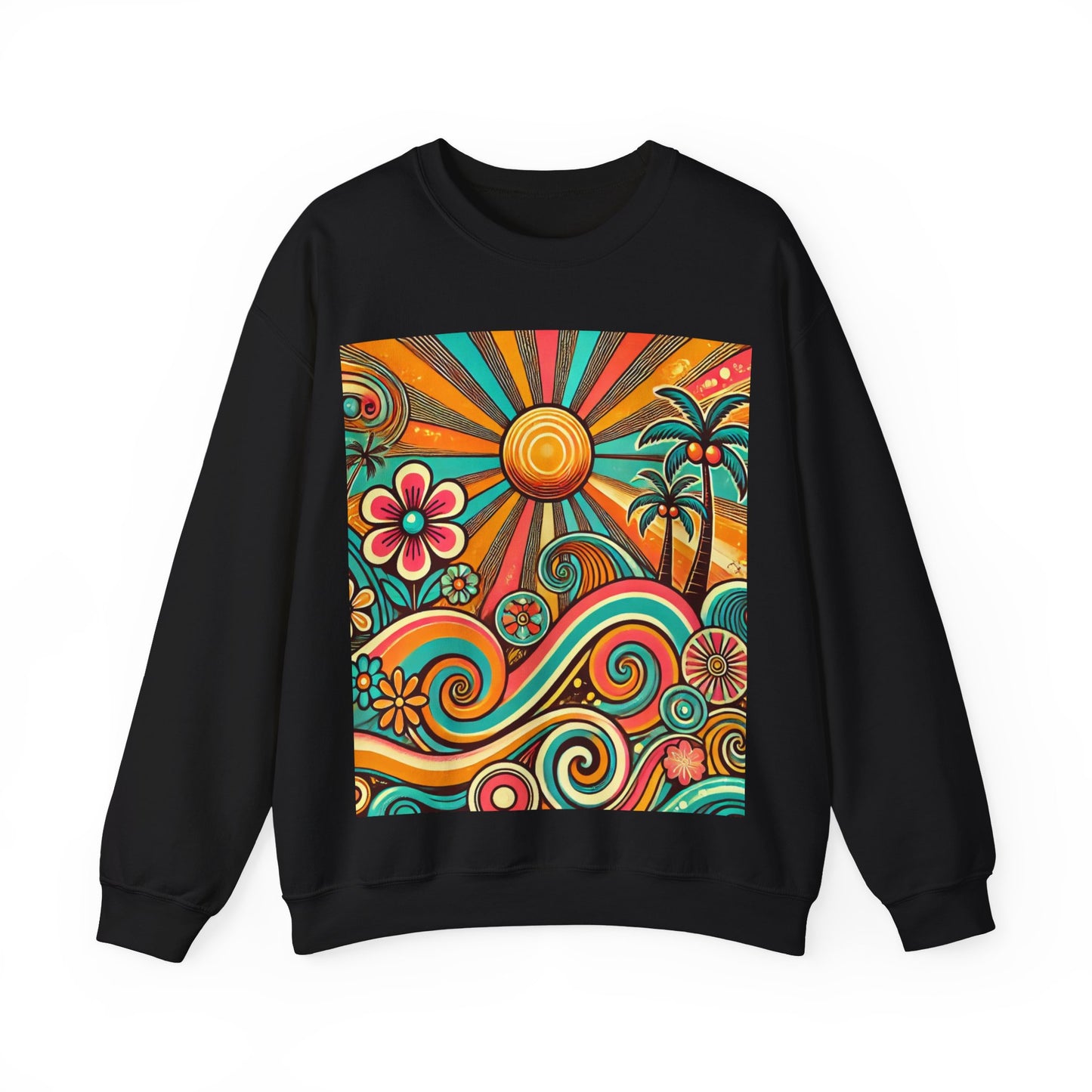 Groovy Sunburst Unisex Crewneck Sweatshirt