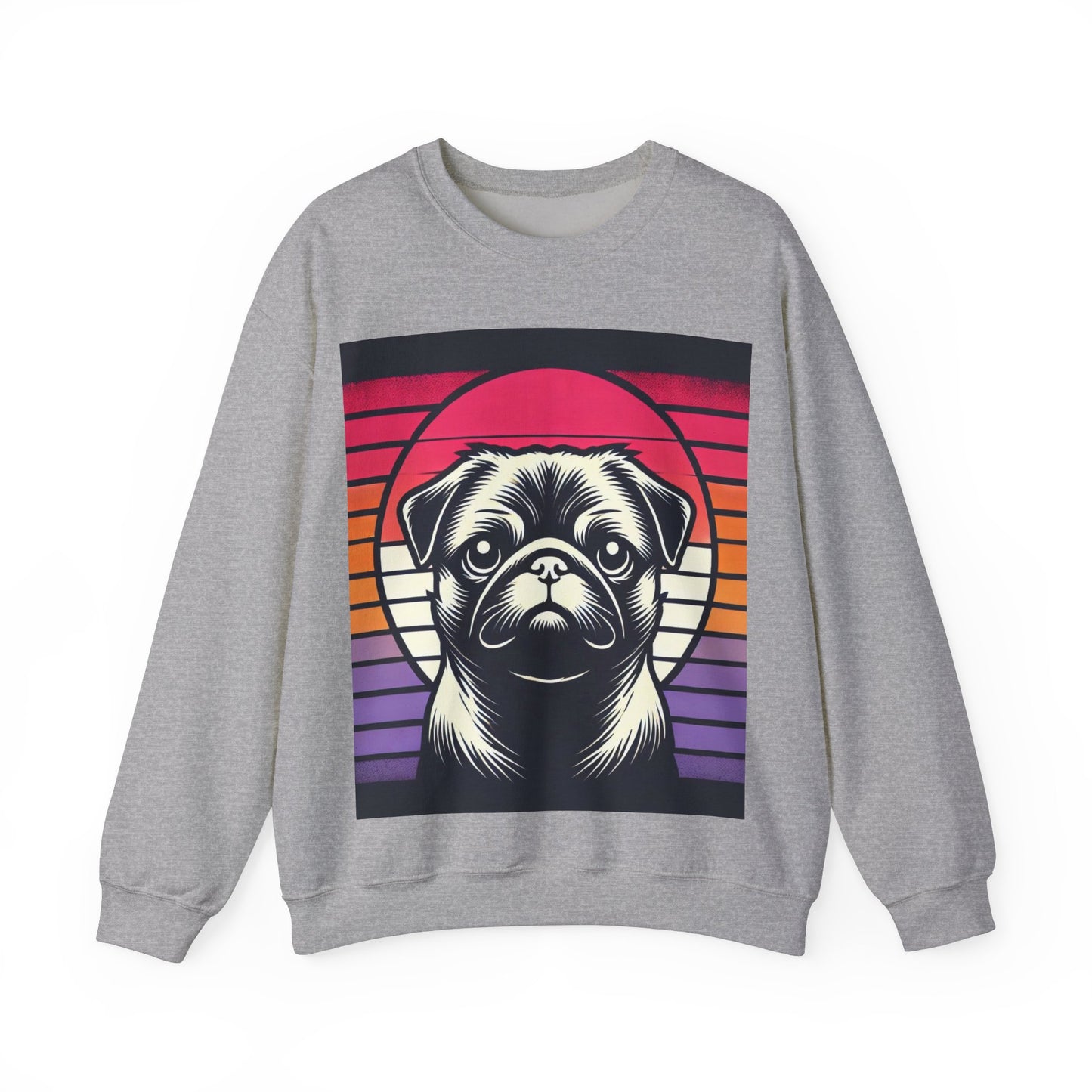 Retro Silhouette Pug Unisex Crewneck Sweatshirt