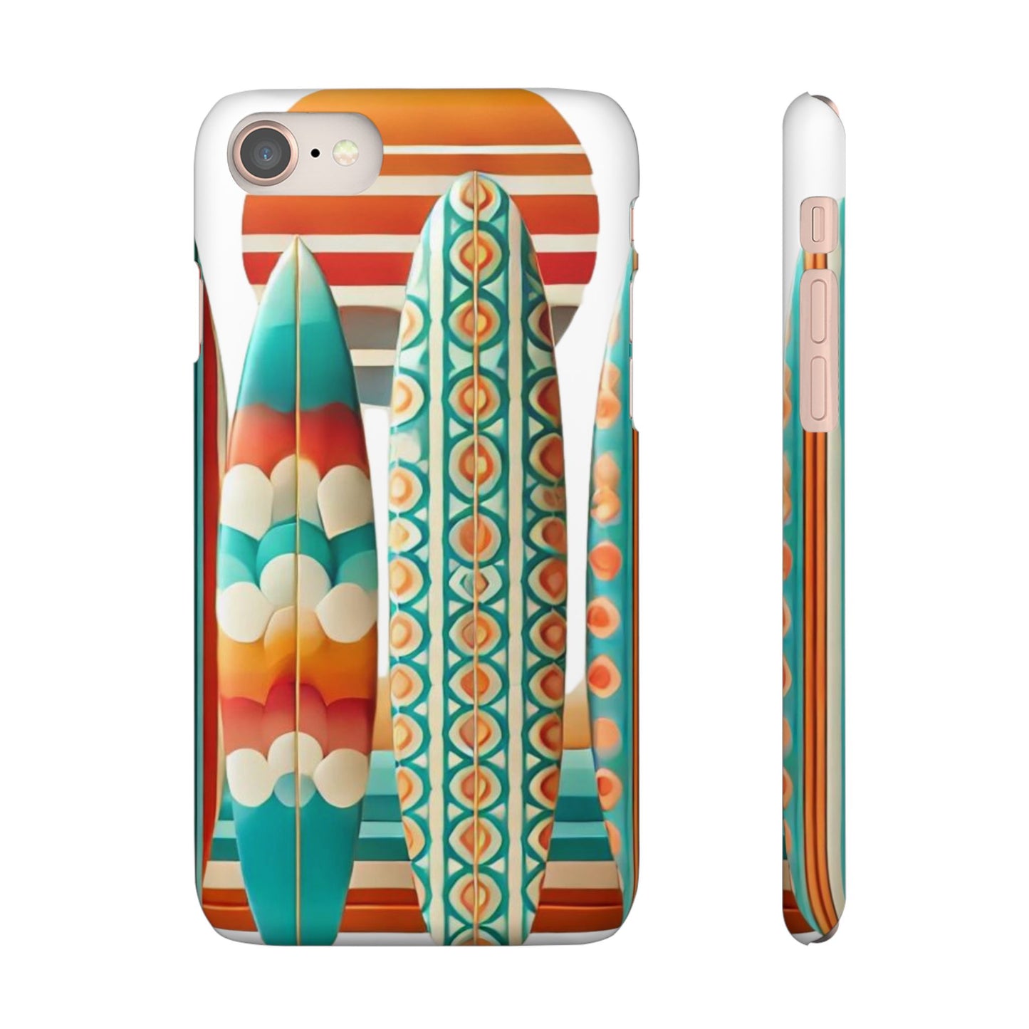 Retro Beach Surfboard Snap Phone Case