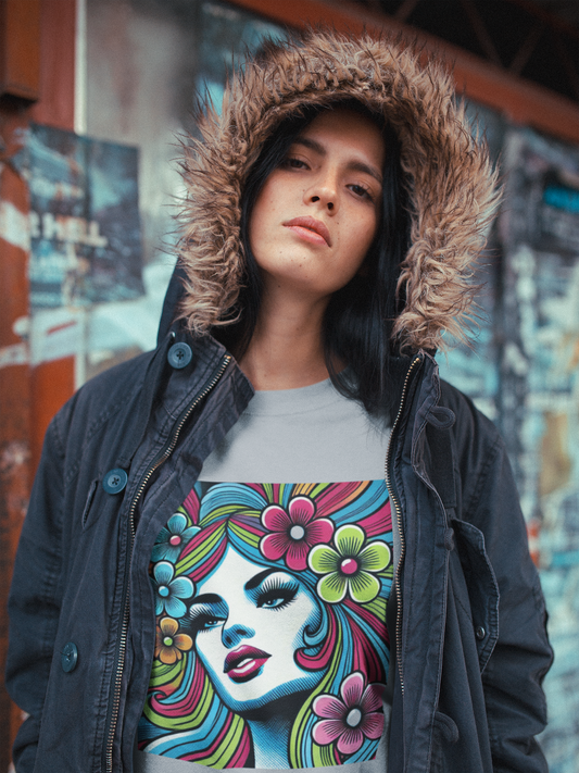 Psychedelic Flower Power Pop Art Unisex Crewneck Sweatshirt