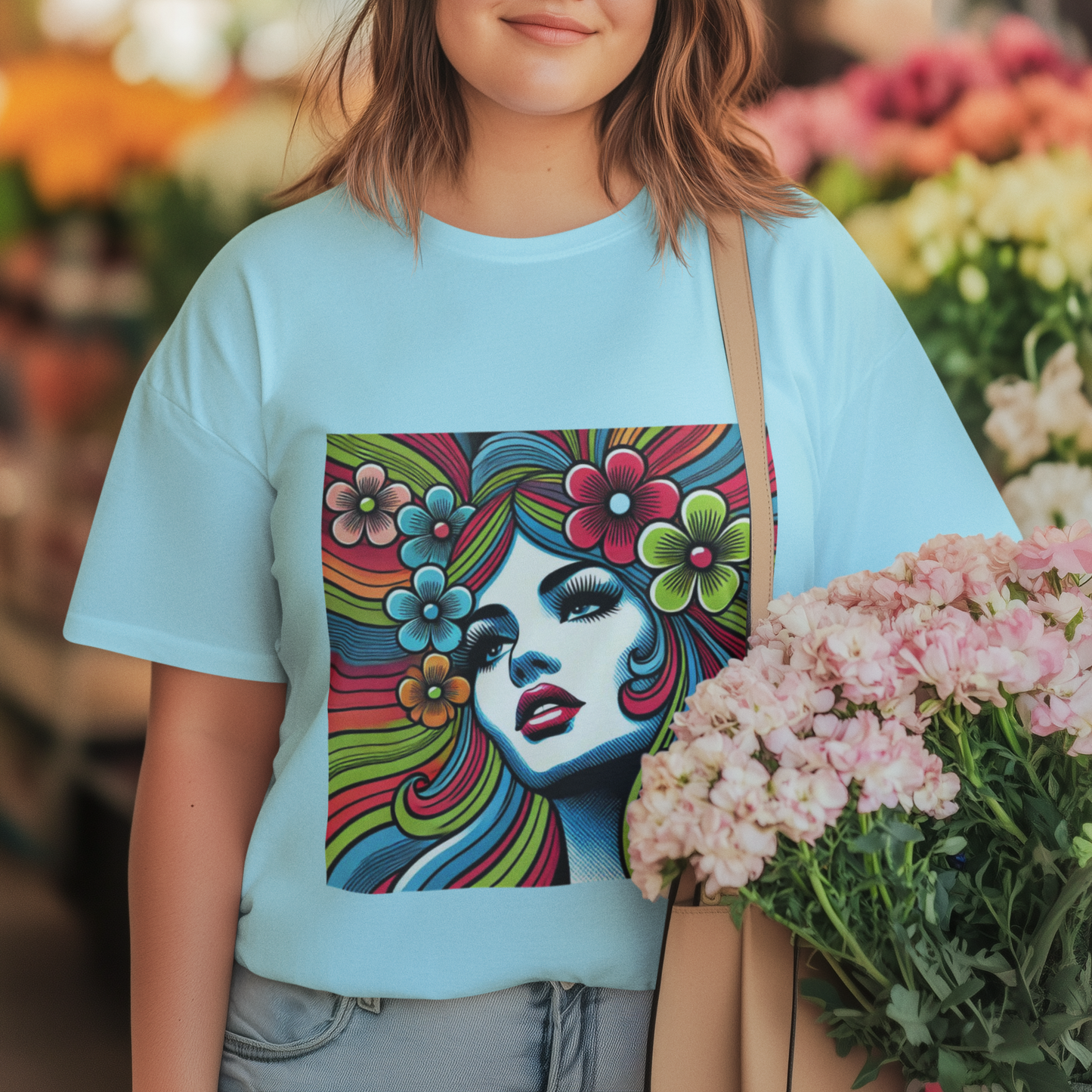 Hippie Woman Pop Art - Unisex T-Shirt