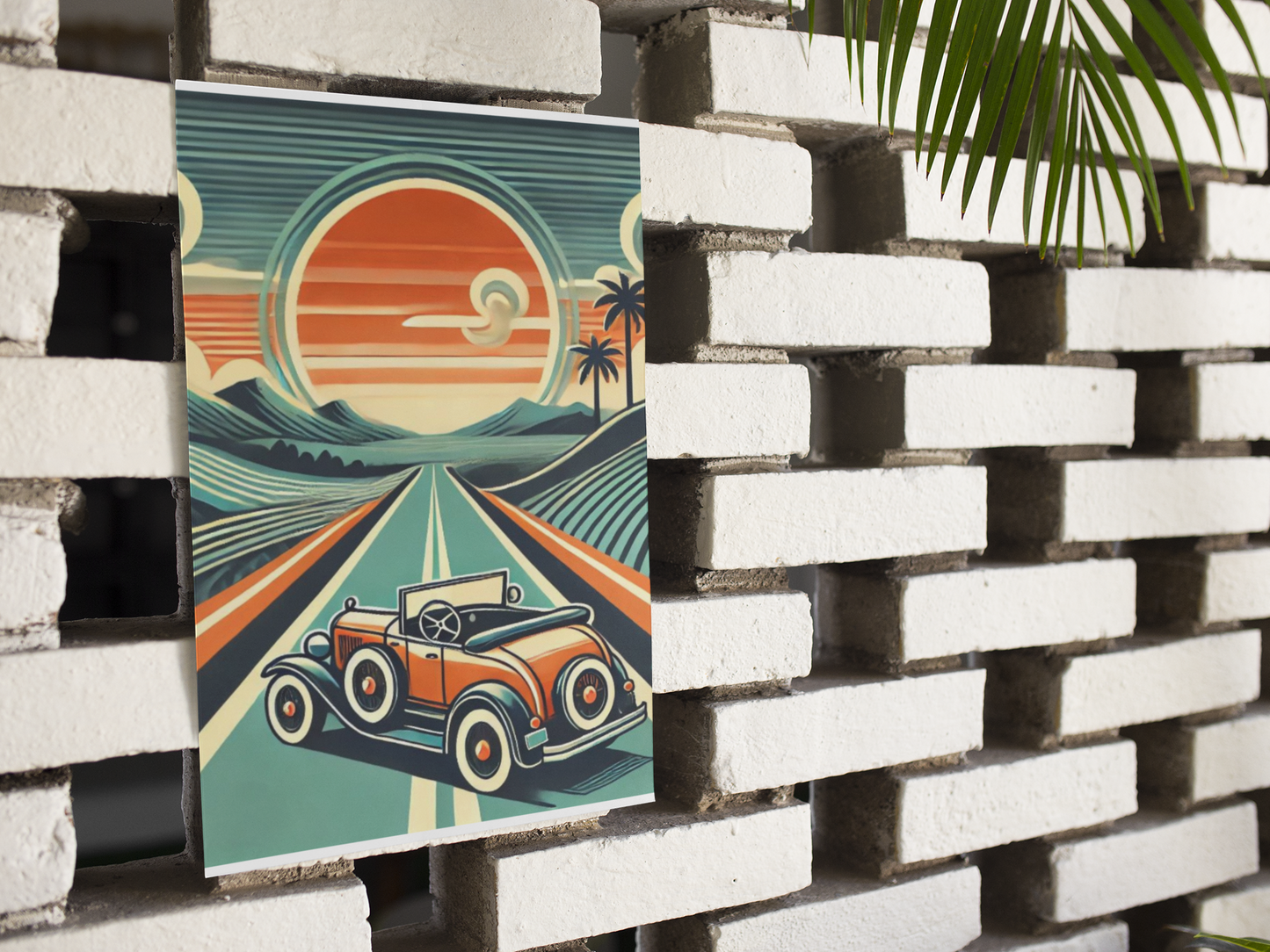 Retro Road Trip Vertical Poster