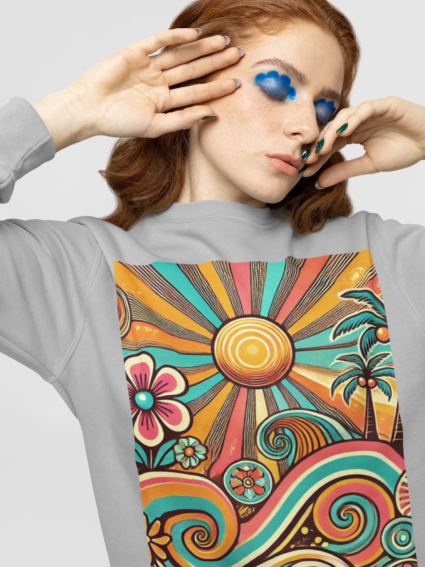 Groovy Sunburst Unisex Crewneck Sweatshirt