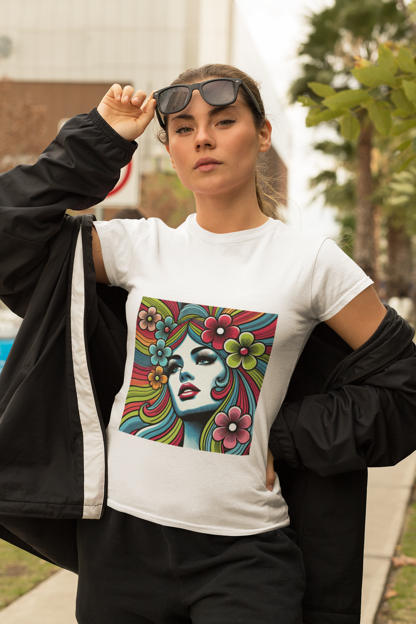 Hippie Woman Pop Art - Unisex T-Shirt