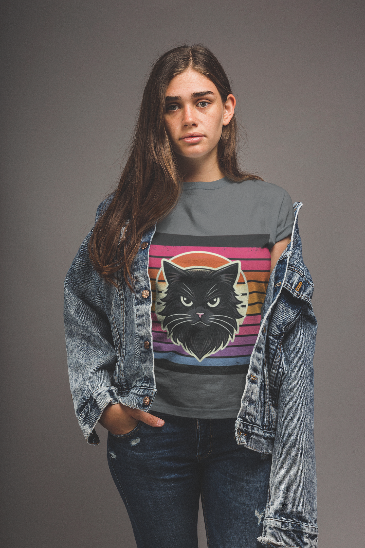 Retro Silhouette Tee - Grumpy Cat