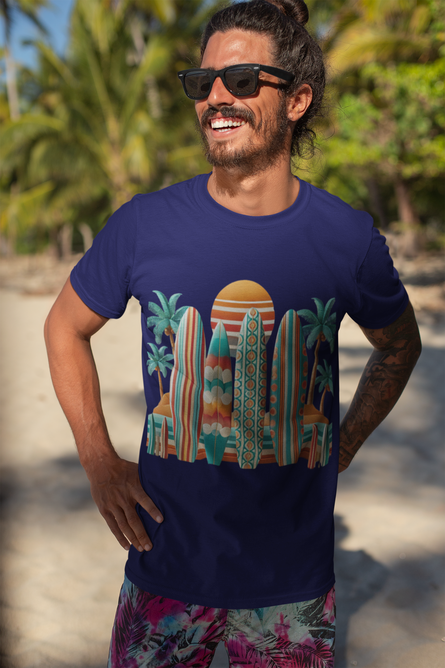 Retro Beach Surfboard Tee